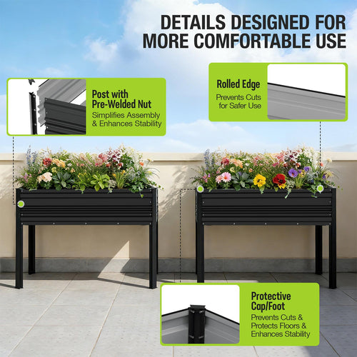 plastic planter boxes bunnings WORKPRO 48x24x32in Outdoor Galvanized Raised Garden Bed with Legs, 600