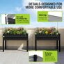 WORKPRO 48x24x32in Outdoor Galvanized Raised Garden Bed with Legs, 600LB Elevated Planter Box for Vegetable, Flowers, Herbs