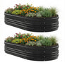 WORKPRO 2PK 8x4x1ft Outdoor Galvanized Raised Garden Bed, Easy Assembly Planter Raised Beds for Vegetable, Flowers, Herbs