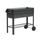 WORKPRO 37in Outdoor Galvanized Raised Garden Bed with Legs and Wheels, White