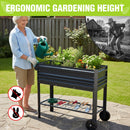 WORKPRO 37in Outdoor Galvanized Raised Garden Bed with Legs and Wheels, White