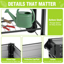 WORKPRO 37in Outdoor Galvanized Raised Garden Bed with Legs and Wheels, Green