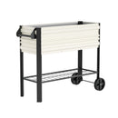 WORKPRO 37in Outdoor Galvanized Raised Garden Bed with Legs and Wheels, Black