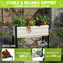 WORKPRO 37in Outdoor Galvanized Raised Garden Bed with Legs and Wheels, White