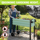 WORKPRO 37in Outdoor Galvanized Raised Garden Bed with Legs and Wheels, White