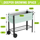 WORKPRO 37in Outdoor Galvanized Raised Garden Bed with Legs and Wheels, Black