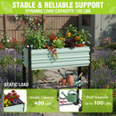 WORKPRO 37in Outdoor Galvanized Raised Garden Bed with Legs and Wheels, Green
