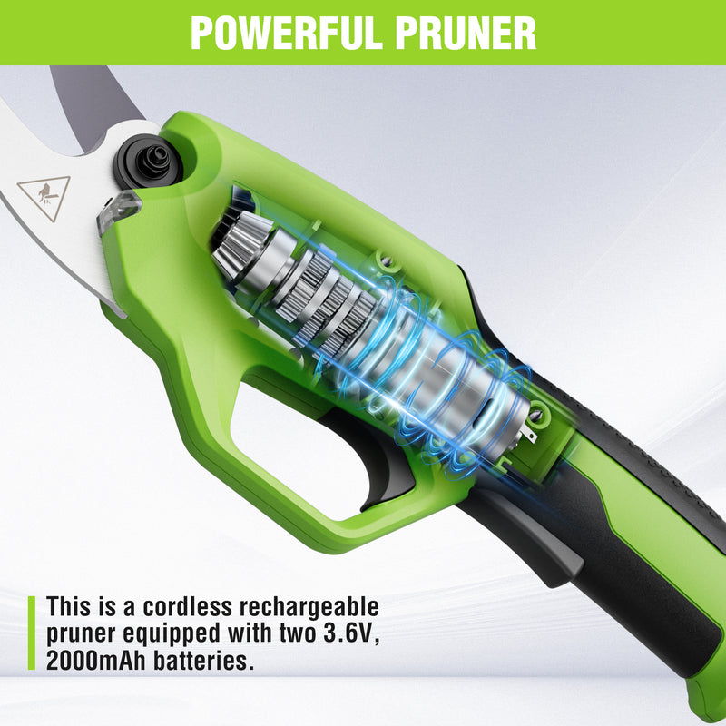 WORKPRO 7.2V Cordless Electric Pruning Shears/Tree Pruner with Rechargeable Battery, 0.8 Inch Cutting Diameter