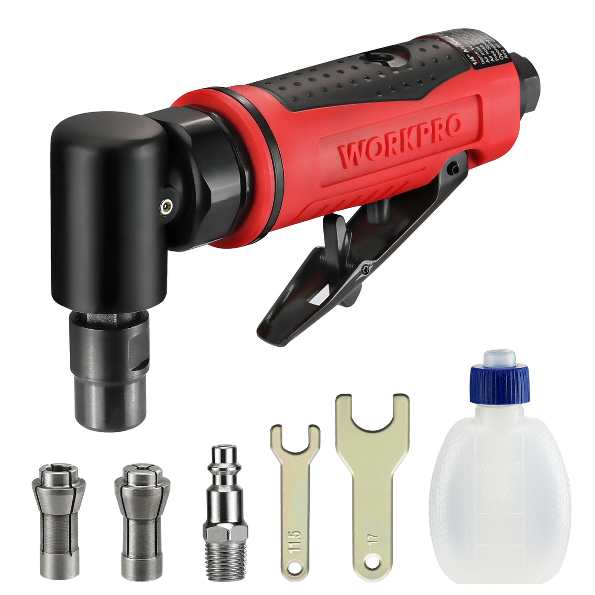 WORKPRO Air Angle Die Grinder 1/4-Inch Pneumatic Right Angle Die Grinder Set