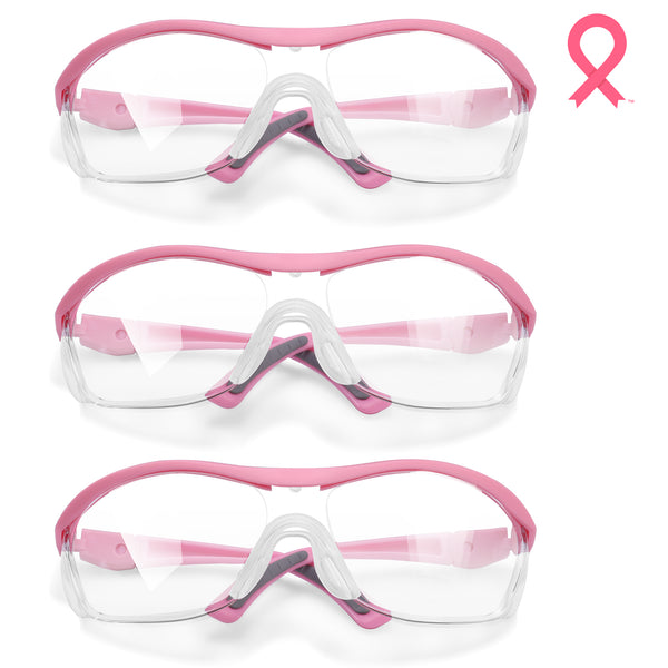 WORKPRO 3-Pack Z87.1 Anti Fog Eye Protection Safety Goggles- Pink Ribbon