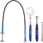 WORKPRO magnetic pickup tool kit with blue telescoping magnet and round inspection mirror