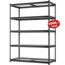 WORKPRO 5-Tier Metal Shelving Unit, 48"W x 24"D x 72"H Heavy Duty Adjustable Storage Rack for Garage, Basement, Warehouse, Workshop, Black/Silver