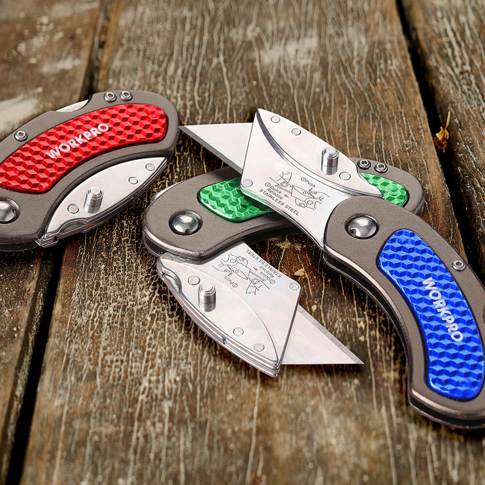 WORKPRO Quick Change Blade Folding Utility Knife Set