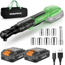 WORKPROX 20V Cordless Ratchet Wrench Kit, 1/2" & 3/8" Sockets, 74Ft-lbs, 250RPM, 2 Batteries