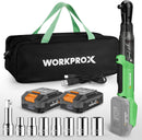 WORKPROX 20V Cordless Ratchet Wrench Kit, 1/2" & 3/8" Sockets, 74Ft-lbs, 250RPM, 2 Batteries