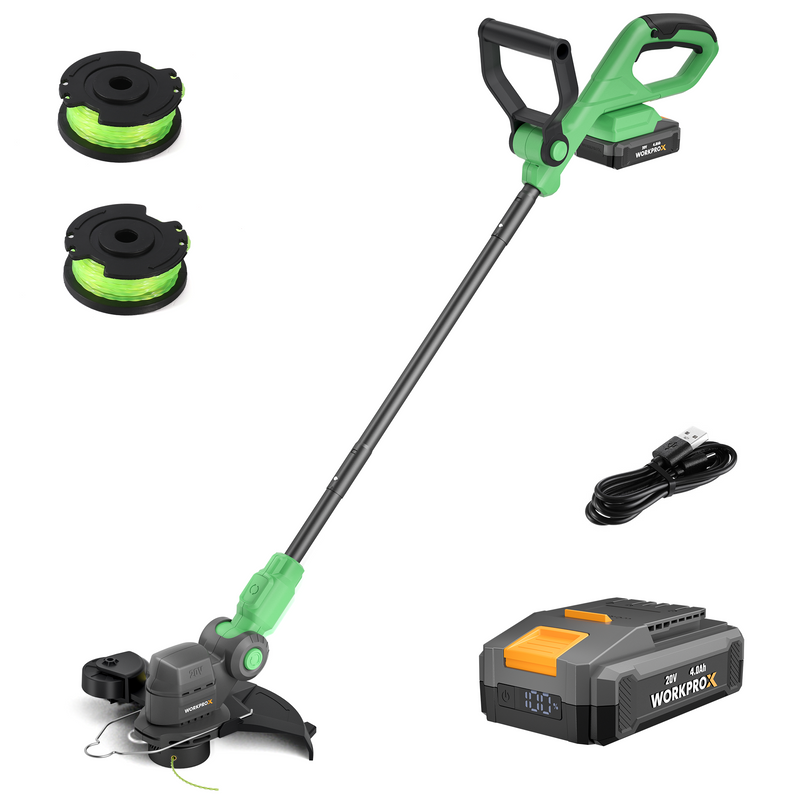 WORKPROX 2 in 1 Lawn Edger & Weed Trimmer  with 2Pcs Grass Trimmer Spool Line - 20V