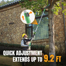 WORKPROX 20V Cordless Pole Saw, 15 FT Max Reach Pole Saw for Tree Trimming