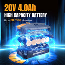 WORKPROX 20V Cordless Pole Saw, 15 FT Max Reach Pole Saw for Tree Trimming