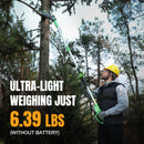 WORKPROX 20V Cordless Pole Saw, 15 FT Max Reach Pole Saw for Tree Trimming