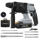 WORKPROX 20V Cordless Rotary Hammer Drill, 7/8" SDS-Plus, 2.0J Hammer Drill for Concrete with 4 Functions, Brushless Motor, 4.0Ah Battery & LED Light, Lightweight SDS Hammer Drill for Home Use