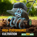 WORKPROX 40V Cordless Garden Tiller, 12-Inch Cultivator with 16 Steel Tines, 2 x 4.0Ah Batteries Included