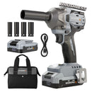 WORKPROX 20V Cordless Impact Wrench Brushless, 440 Ft-Ibs 1/2 Impact Gun | 600N.m High Torque Electric Impact Driver for Car Tire Change, Mower, Pickup & Home Repair, 3 Speeds, LED, 4 Sockets