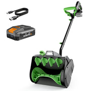 WORKPROX Cordless Snow Shovel, 13-Inch, 20V Battery Included | 23 ft Throw Distance, 4.0Ah Battery, 30° Adjustable Chute, LED Lights, Lightweight, For Steps, Walkways & Driveways