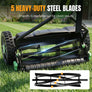 WORKPROX 16" Push Reel Lawn Mower with Grass Catcher, 5-Blade Manual Mower, Adjustable Height