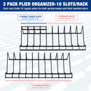 WORKPRO 2-Pack Plier Organizer Rack, 20 Slots Tool Drawer Organizer for Spring-Loaded, Regular and Wide-Handle Pliers, Metal Wire Construction, Black Coating, 11.2" x 5.5" x 2.6" (Pliers Not Included)