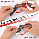 WORKPRO 2-in-1 Folding Utility Knife, Extra 10 SK5 Blades Included