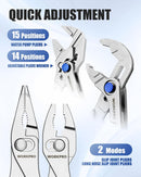 WORKPRO 4-Piece Mini Pliers Set with Pouch, Includes 4-Inch Plier Wrench & Slip Joint & Water Pump Pliers & 4.5-Inch Long Nose Slip Joint Plier, Adjustable Pliers/Pocket Plier/EDC Tool Gift for Man