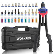 Rivet nut tool kit with black carrying case and red/blue hand tool