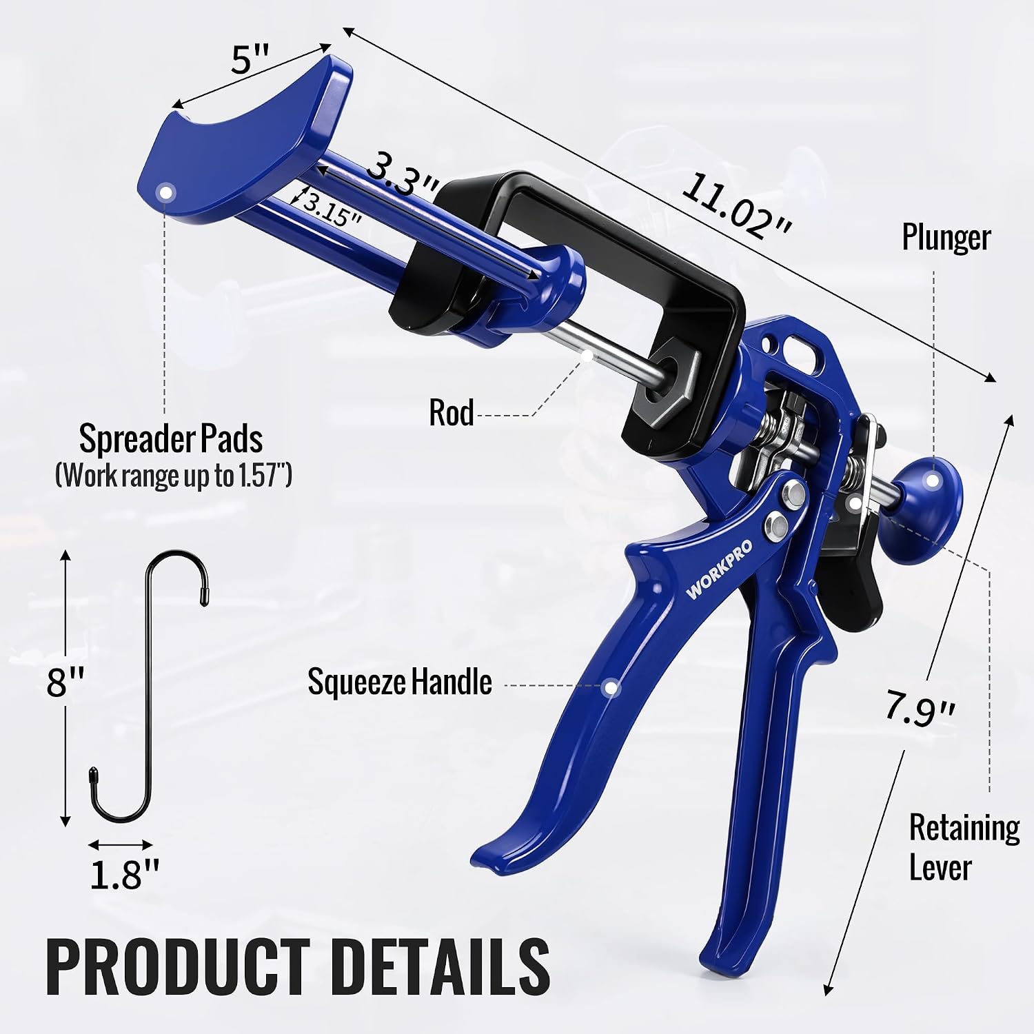 WORKPRO Heavy Duty Dual Piston Brake Caliper Compressor for Pad Replacement