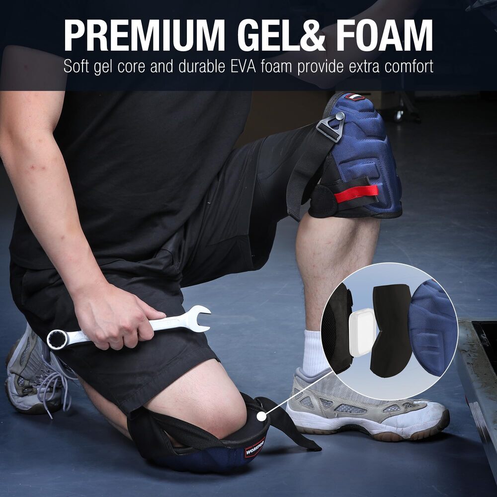 WORKPRO knee pads for work construction in blue with gel cushion technology, quality and durable comfort