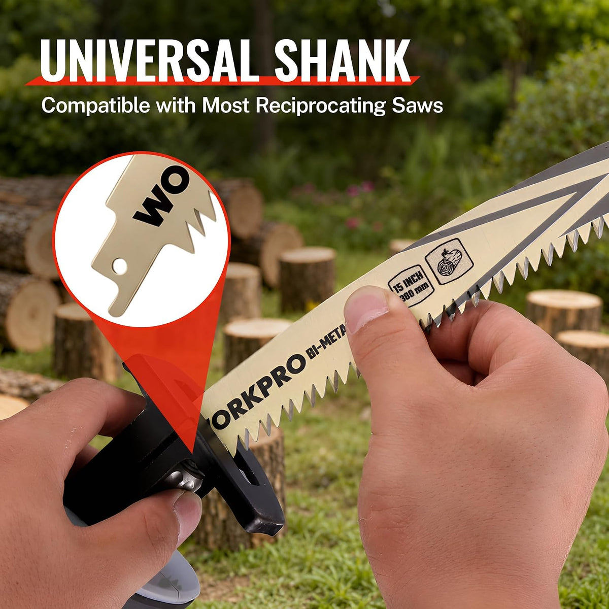 WORKPRO 15-Inch Arc Edge Bi-Metal Reciprocating Saw Blades, 3-Pack