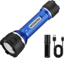 WORKPRO Flashlight Rechargeable, High Lumens Aluminum IPX7 Waterproof Flash Light, 3 Mode Battery Powered & USB C Handheld Compact Flashlight for Home, Camping, Hiking, Emergency