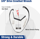 WORKPRO 3/8" Drive Flare Nut Wrench Set, 10-piece Crowfoot Flare Nut Tool Kit, SAE 3/8-1in, Steel Wrench With Storage Rail for Nut Removal