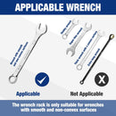 WORKPRO 2-Piece Wrench Organizer, 24-Slot Wrench Holder Set with Lock Cover | Plastic Wrench Storage Metric & SAE Compatibility (Up to 19mm or 7/8), Premium Quality Tool Trays with Carrying Handle