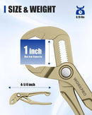 WORKPRO Mini Water Pump Pliers, 4-Inch Groove Joint Pliers, Fast Adjustable Tongue and Groove Plier with 15-Position Push-Lock, V-Jaw for Multi-Surface Grip, EDC Plier for Tight Spaces & Versatile Use