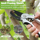 WORKPRO Garden Anvil Pruning Shears, 8" Garden Pruning Scissors Heavy Duty with Ergonomically Design Handle, Labor-Saving Garden Clippers Hand Tools for Thick Dry branches and Dead Plants