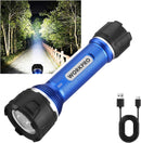 WORKPRO Rechargeable Flashlight High Lumens, Aluminum IPX7 Waterproof Compact Flash Light, Super Bright 3 Mode LED Handheld Flashlight for Home, Camping, Hiking, Emergency