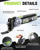 WORKPRO 400W Oscillating Multi-Tool, 6-Speed Corded Power Saw with LED Light, Quick Blade Change, 3.5° Oscillation Angle, 23 Accessories for Cutting, Sanding, Scraping