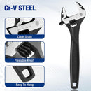 WORKPRO 8" Adjustable Wrench, Black Oxide Wrench 8 Inch with Inch/Metric Scale, Premium Cr-V Steel