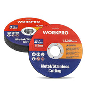 WORKPRO 4-1/2 in thin metal/stainless cut-off wheels, 10-pack, 115mm