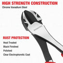 WORKPRO 8 Inch High Leverage Diagonal Pliers, CRV Steel & Anti-Slip Handle | Heavy Duty Wire Cutters / Diagonal Cutters for Cutting Copper, Brass, Iron, Aluminum & Steel Wires