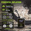 WORKPRO Mini Electric Bike Pump, 140 PSI Portable Bicycle Tire Pump with Gauge, Digital Display, Auto Shut-Off, 3 Modes, LED Light, Fast Inflate Bike Tire Pump for Motorcycle, Bicycle, Balls