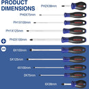 WORKPRO 10-Piece Magnetic Screwdriver Set with Pouch, Phillips, Slotted, Flat Head Screwdriver Include Magnetizer, Screwdriver with Non-Slip Grip, for Home Repair and DIY Projects