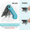 WORKPRO EDC Folding Utility Knife, Mini Box Cutter with Quick Open Axis Lock, Quick Change Blade Razor Knife, Foldable Small Pocket Knife with Belt Clip