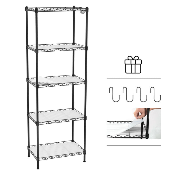 WORKPRO 5-Tier Metal Storage Shelving, 17-3/8"W x 11-1/2"D x 51-1/2"H, 550 LBS Load Capacity