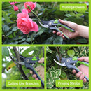 WORKPRO Bypass Pruning Shears for Gardening, 8" Garden Scissors with Dual-Size Opening for Thin & Thick Branches, Garden Clippers with Sharp SK5 Steel Blades for Pruning, Cutting and Fruit Picking